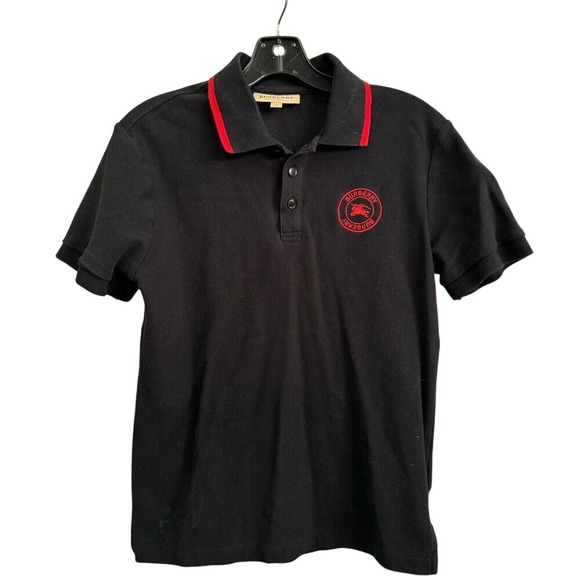 Burberry Moreton Embroidered Stamp Polo Shirt size Medium